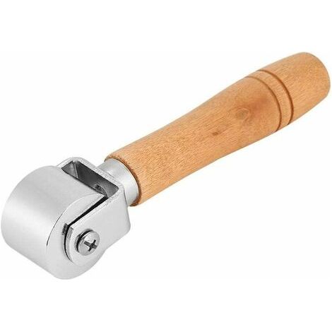Poignée en bois Outils de plateau en cuir Presse de bord Rouleau de métal pour rouleau de colle à cuir, 100 mm, 60 mm, 26 mm, ton argenté(26mm) (1/5)