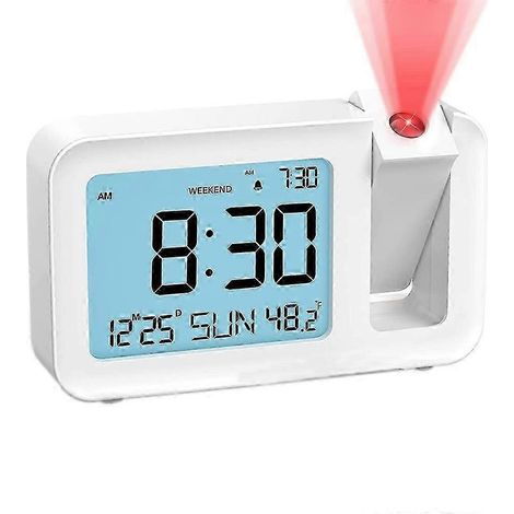 Réveil projecteur silencieux, Réveil de chambre, Réveil projecteur électronique, Réveil projecteur LCD créatif (1/5)