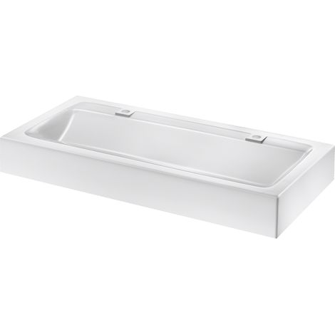 Lave-mains Delabie MINERALCAST encastré L 1200 2 places Hl. D35 mm avec. (1/3)