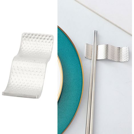 Porte-baguettes en acier inoxydable 304 avec fonctions marteau et point, idéal pour les tables de restaurants et d'hôtels, support pour baguettes, repose-assiettes, argent (1/5)