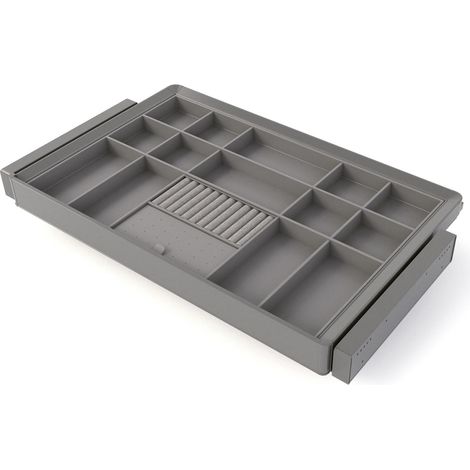 Emuca Quartz verstellbarer Schubladen-Organizer und Rahmen-Kit für Schränke, Soft-Close- und Vollauszug-Führungen, 80-cm-Modul, (1/5)