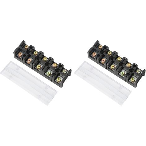 Bloc de Terminaison Double Rangée 60A 600V, Borne de Barrière Compacte PC pour Tableau Électrique, 5 Pôles (605) (1/5)