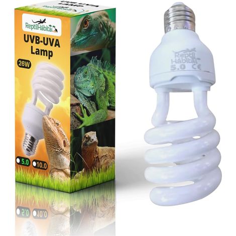 Ampoule UVB 10.0 UVA 13W pour Terrarium de Reptiles, Plantes et Tortues, Lampe E27 Idéale pour Tortues et Pogona (1/5)