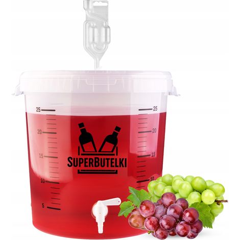Conjunto: 1 recipiente de fermentación de 30 L con tapa transparente + 1 grifo pequeño con junta para el recipiente de fermentación + 1 junta para el tubo de fermentación de plástico con tapón + 1 tub