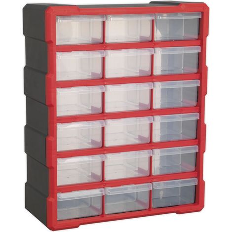 Sealey Cabinet Box 18 Drawer - Red/Black APDC18R