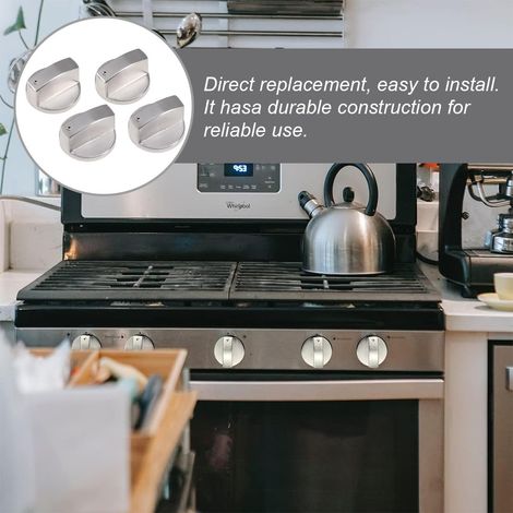 Pieces Universal Metal Control Knobs for Gas Stove, 6mm Universal Control Knobs for Gas Stove, Oven, Hob (1/4)