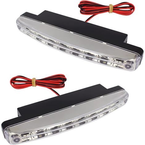 royaluxe -Feux diurnes à LED, 2 x 12 V 8 LED Feux diurnes Slim Daytime Running Lights Car Universal- (1/5)