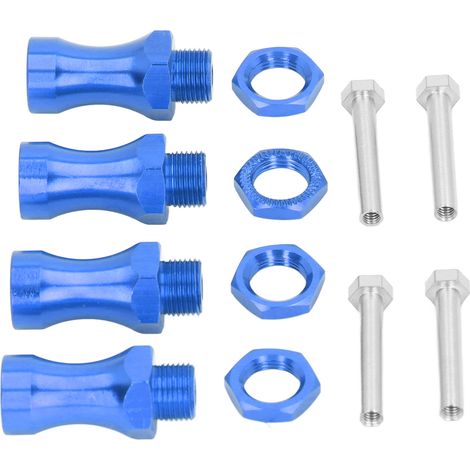 Élargisseur de roue hexagonale 30mm pour RC 1/10, adaptateur d'essieu 12-17mm en métal, couleur bleu foncé pour véhicule tout-terrain. (1/5)