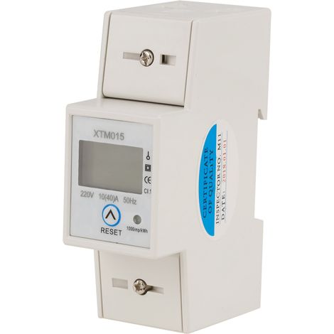 220V 10(40)A Digital 1 phase 2 Wire 2P Din Rail Electric Meter Electronic KWh Meter (1/5)
