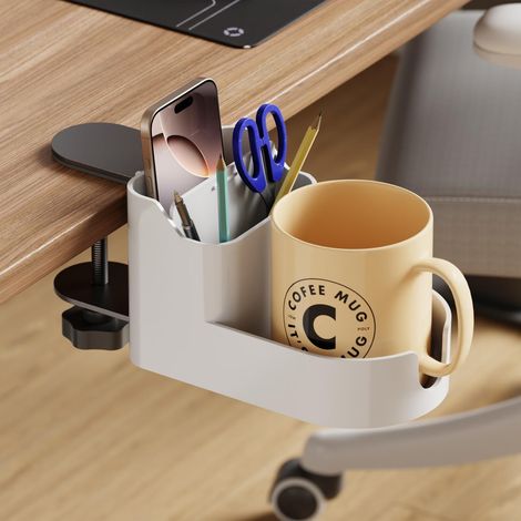 Getränkehalter, Stifthalter, Schreibtisch-Getränkehalter, verstellbar, Schreibtisch-Organizer für Wasser, Getränke, Kaffeetassen