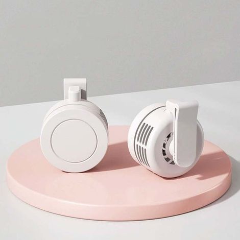 1pc mini ventilateur de bureau blanc, sans pales, portable USB rechargeable, clip ceinture, silencieux-Blanc (1/5)