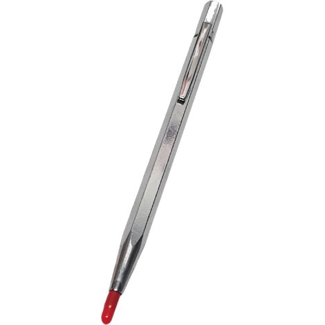 Dapetz ® 1PC Scriber Pen with Tungsten Carbide Tip 150mm - Portable Engraving & Etching Tool for Glass, Ceramics, Metal - Precision Craft & Engineer Tool with Clip, Silver (1/5)