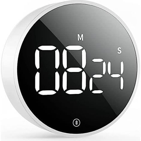 minuterie De Cuisine Numrique : Grande Minuterie Led Avec Compte Rebours Magntique Avec Volume 3 Niveaux Et Aimant Puissant, Facile Utiliser P (1/5)