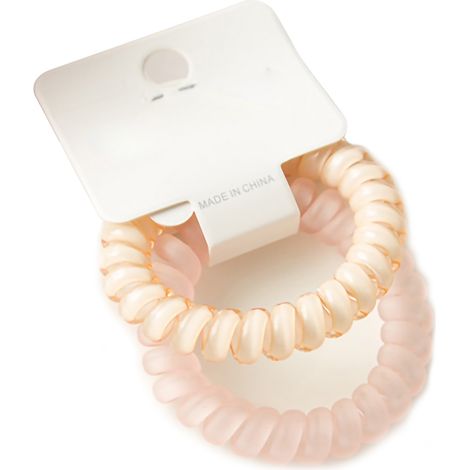 Élastique à cheveux transparent givré, anneau de coiffure rose, décoration mignonne et simple pour étudiantes et femmes (1/5)