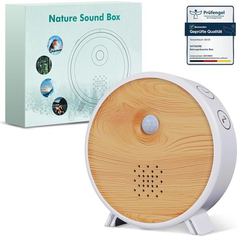 Boîte à sons naturels avec détecteur de mouvement, minuterie chants d'oiseaux et source de forêt, 9 chants d'oiseaux, murmure de ruisseau, bruits de mer (1/5)