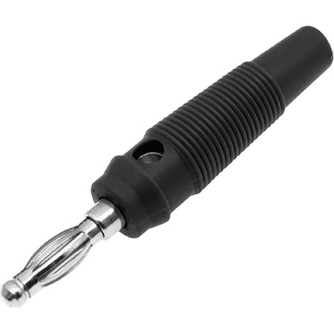 Fiche banane 4 mm RS PRO Noir Mâle 24A 30V ( Prix pour Sachet de 5 )