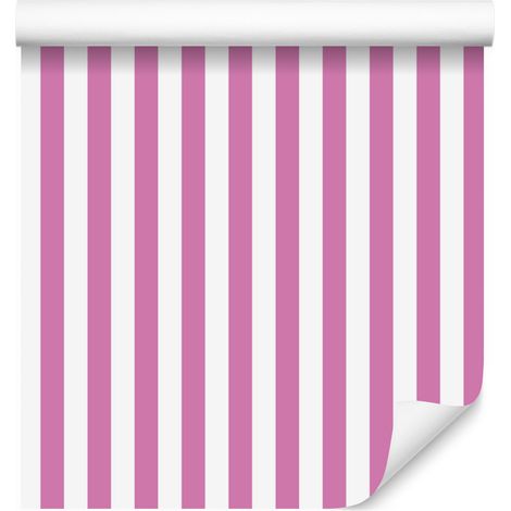 Gestreifte Tapete in Puderrosa, Weiß und Lila für Wohn- und Schlafzimmer, 50 x 1000 cm (1/5)