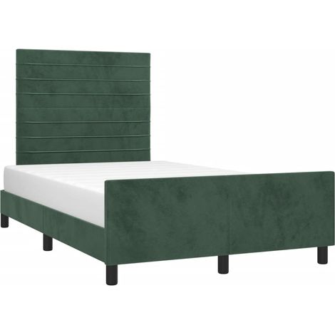 Estructura cama sin colchón terciopelo verde oscuro 120x200 cm vidaXL (1/5)