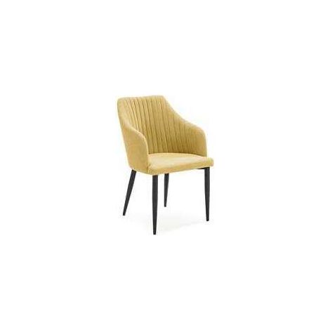 Pack de 2 sillones para comedor Marc tapizado textil amarillo, 88cm(alto) 55cm(ancho) 57cm(fondo) (1/4)