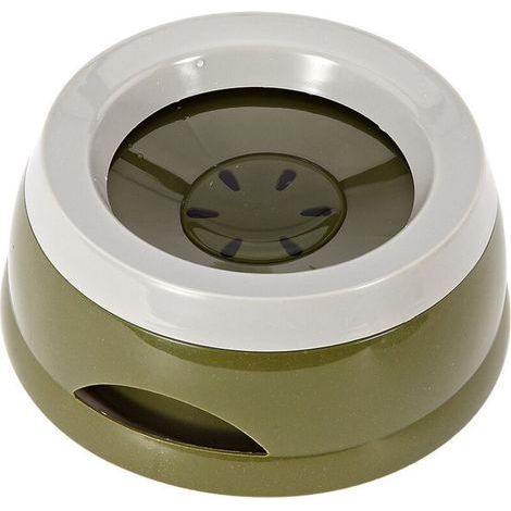 pair Bol à boire pour animaux de compagnie, antidérapant, monté sur voiture, anti-éclaboussures, bouche non humide, bol d'eau flottant, bassin anti-fuite, voyage vert militaire (1/5)