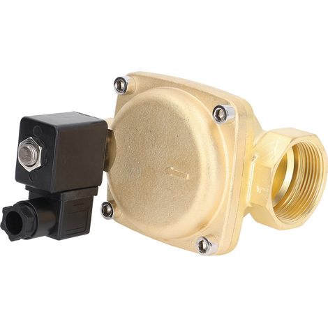 Électrovanne en laiton normalement fermée, 2 positions, 2 voies, haute pression G2in pour air et eau, 110 V CA (1/5)