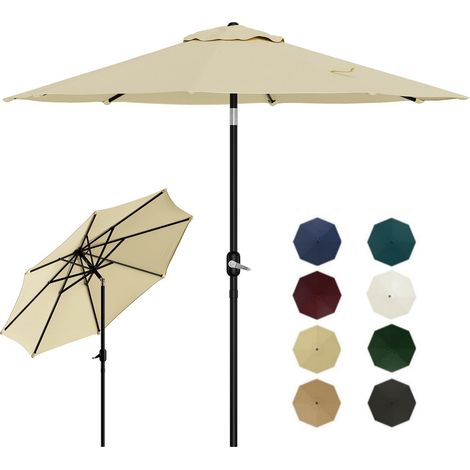 Parasol 2,15m Tilt & Manivelle, UPF50+ Polyester, Structure Anti ...