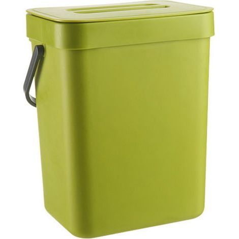 Petit seau à compost 3L pour cuisine, poubelle de comptoir ménager avec couvercle, bac à déchets organiques. (1/5)