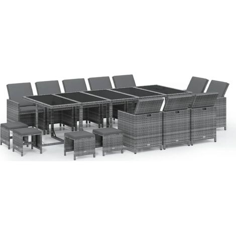 Maison Exclusive - Set comedor jardín 15 pzas y cojines ratán sin (1/5)