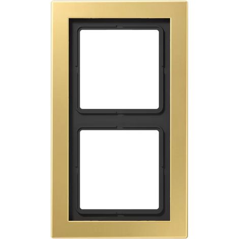 Jung Rahmen 2fach, senkrechte und waagerechte Montage, Messing, LS-DESIGN, Messing classic MED2982C (1/2)