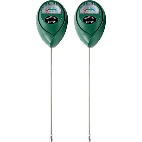 Dos artículos: un medidor de humedad del suelo y un monitor de humedad de las plantas, adecuados para el cuidado de las plantas. Verde. (1/5)
