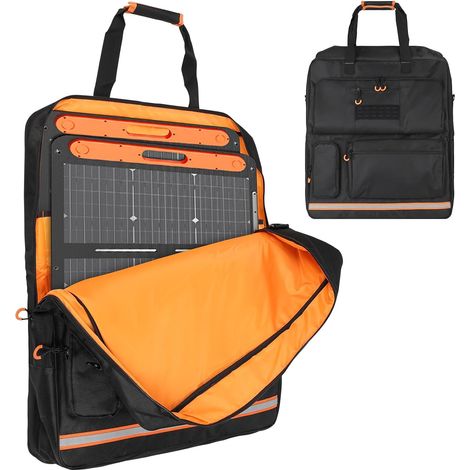 Sac de Transport pour Panneaux Solaires Pliables, Sac de Rangement pour 2 Panneaux Solaires avec Bandoulière, Sac de Transport Déperlant avec Plusieurs Compartiments pour Accessoires Camping