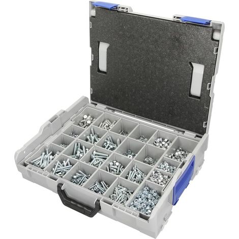 L-Boxx équipé de vis hexagonales, écrous et rondelles