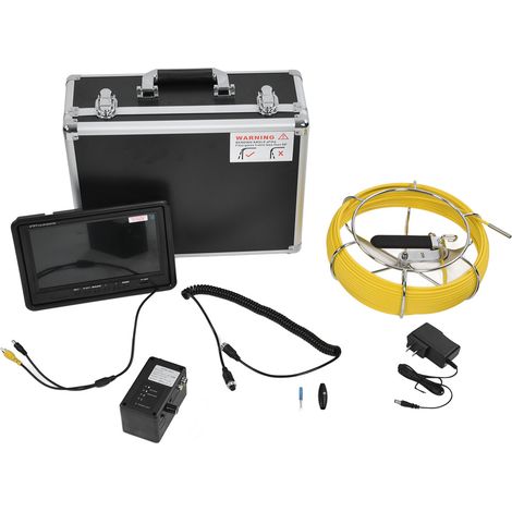 Endoscope LCD 9 pouces 4500mAh 6,5mm avec carte mémoire 8G, caméra inspection canalisation 20m/65,6ft, vidéo endoscopique prise US 100-240V (1/5)