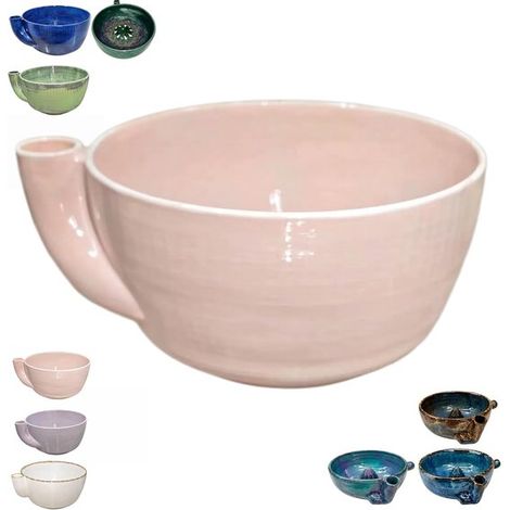 Lavabo giratorio para frutas y verduras (2026)，Cerámica con orificios de drenaje，también apto como fuente para servir (rosa melocotón) (1/4)
