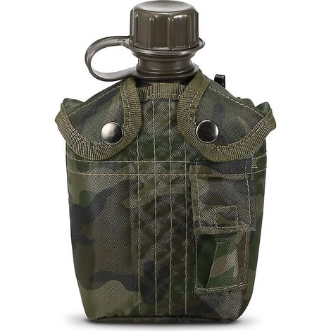 1-Liter-Militär-Outdoor-Wasserflasche mit Deckel für Camping, Wandern und Überlebenssituationen