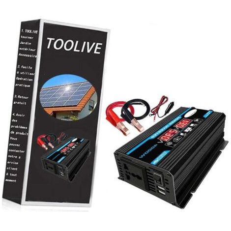 12V auf 220V Sinus-Wechselrichter 4000W Sinus-Netzteiltransformator mit Fernbedienung und zwei AC-Steckdosen für Wohnmobil, Auto, LKW (Google)