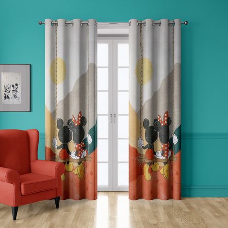 Rideau Disney Mickey et Minnie sur la balançoire - 140x250 cm (1/4)