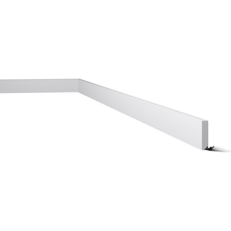 NMC – Moulure décorative plinthe blanche 200 cm – Polystyrène extrudé – Style moderne – Résistant aux chocs – Pour intérieurs