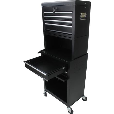 Werkzeugschrank, Mobiles Design, Vielseitige Aufbewahrung, schwarz (1/2)