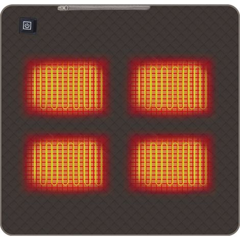 Tapis chauffant USB/Type-C (45x45 cm) - Coussin chauffant intelligent pour bureau et extérieur - Tapis chauffant électrique (marron)