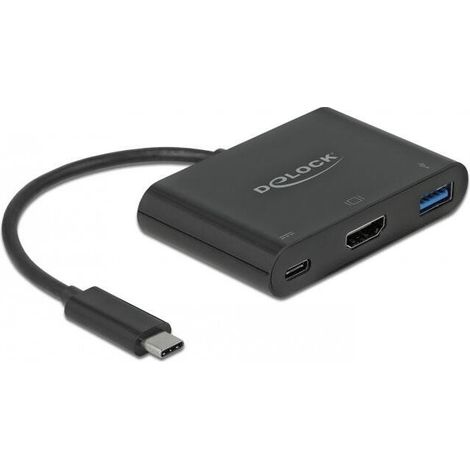 DELOCK USB Type-C Adapter zu HDMI 4K 30 Hz mit USB Typ-A und USB Type-C PD (1/2)