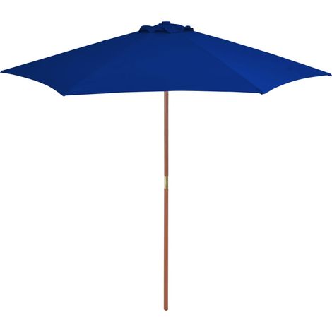 Sonnenschirm mit Holz-Mast 270 cm Blau