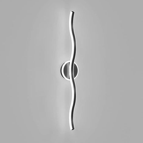 Longue applique murale linéaire, applique murale en métal avec abat-jour en acrylique, applique murale moderne à LED 3 modes de couleur, appliques murales de chevet de chambre à coucher, appliques mur (1/5)