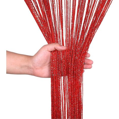 100 x 200cmCorde Rideaux Paillette Frange Panneau Fly Écran Pièce Diviseur Gland Rideau pour Portes, Porte,Windows,Maison Décoration, Événement Décoration (1/4)