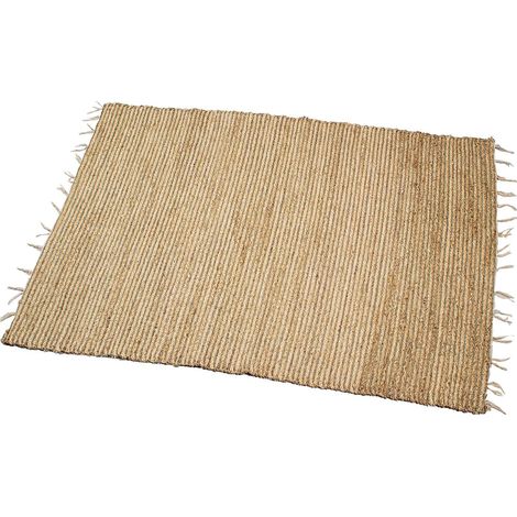 Tapis Bohème tressé main authenticité et élégance - Beige naturel tressé (1/5)