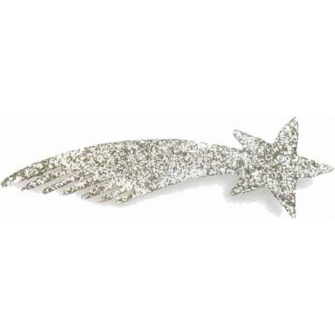 ESTRELLA BELEN 25CM PLATA ESCARCHA