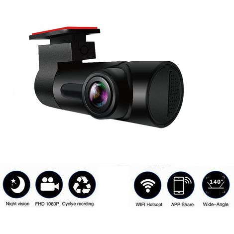 (Exklusiv in Chile erhältlich) (Kein Muster verfügbar, Bearbeitung läuft) Dashcam ohne Bildschirm, 1080p High Definition WiFi mit Nachtsicht, Smartphone-Konnektivität, Parküberwachung und Loop-Aufnahm (1/5)
