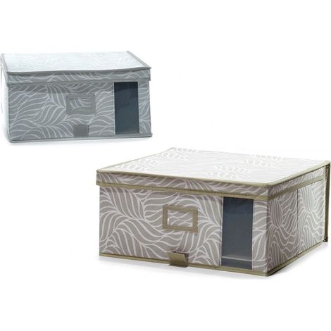 TRADE SHOP - Scatola Con Finestra Per Armadio Salvaspazio 40x40x20cm Per Organizzare Vestiti Biancheria -