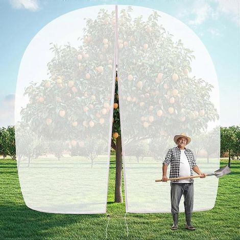 Filets de protection pour arbres fruitiers 10 x 10 pi, grands sacs en filet avec fermeture éclair et cordon de serrage, filet anti-insectes pour myrtilliers, cerisiers et autres arbustes du jardin. (1/5)