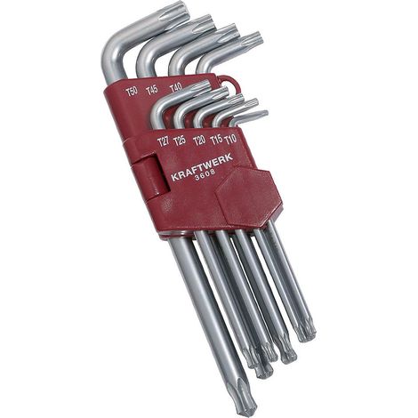 Jeu de clés mâles Torx 9 pièces kraftwerk - X Modèle 9 clés mâles à tête sphérique (1/3)